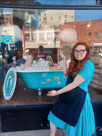 Photo of Danielle Hastings, Owner of Sylvia's Sudsery taken by Lansing City Pulse