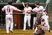 Baseball players on the field
