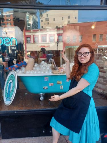 Photo of Danielle Hastings, Owner of Sylvia's Sudsery taken by Lansing City Pulse